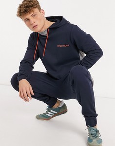Худи темно-синего цвета от комплекта с логотипом BOSS bodywear Contemporary-Темно-синий