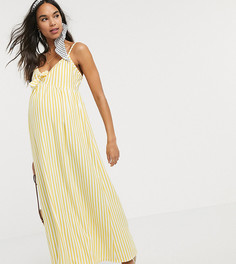 Сарафан макси в полоску на бретельках ASOS DESIGN Maternity-Мульти