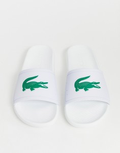 Белые шлепанцы Lacoste-Белый