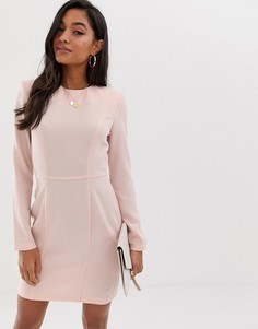 Платье мини с подплечниками и декоративными швами ASOS DESIGN-Розовый