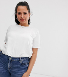 Белая футболка из органического хлопка с круглым вырезом ASOS DESIGN Curve-Белый