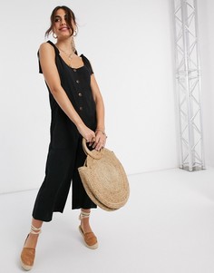 Комбинезон с пуговицами ASOS DESIGN-Черный
