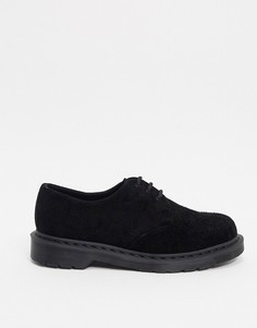 Черные замшевые туфли с 3 парами люверсов Dr Martens 1461-Черный