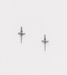 Серебряные серьги-гвоздики в форме мечей ASOS DESIGN-Серебряный