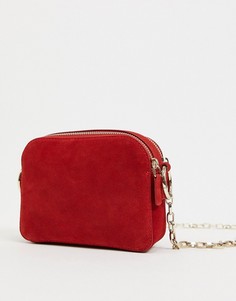 Замшевая сумка с цепочкой ASOS DESIGN-Красный