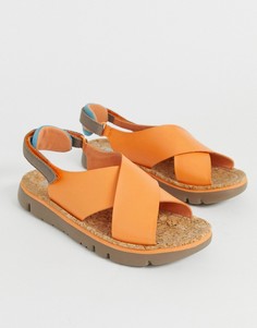 Оранжевые сандалии с перекрещенными ремешками Camper-Оранжевый