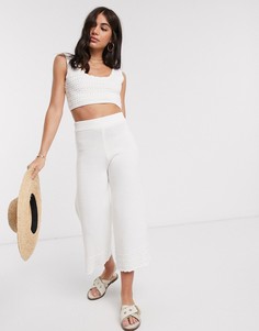 Брюки от комплекта ASOS DESIGN-Кремовый