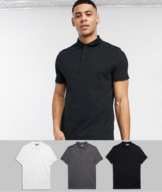 Поло из органического хлопка ASOS DESIGN - Набор из 3 шт. со скидкой-Мульти