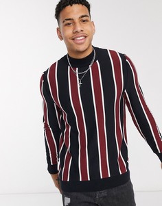 Темно-синяя водолазка в полоску Burton Menswear-Темно-синий