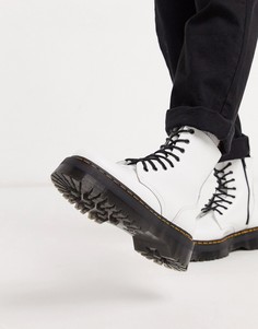 Белые кожаные ботинки на платформе Dr Martens-Белый