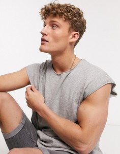 Футболка без рукавов с необработанными краями Brave Soul-Серый