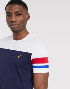 Футболка с контрастными вставками Lyle & Scott-Темно-синий