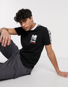 Футболка с принтом "Kodak" на груди и лентой на рукавах ASOS DESIGN-Черный