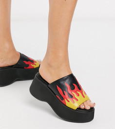 Черные сандалии для широкой стопы на платформе ASOS DESIGN-Черный