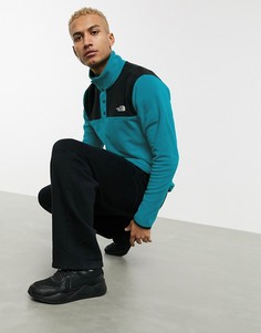 Зеленый флисовый свитшот с воротником на кнопках The North Face TKA Glacier