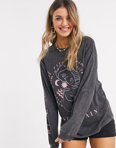 Лонгслив с принтом ASOS DESIGN-Серый