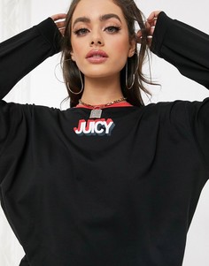 Черная футболка с принтом Juicy Couture-Черный