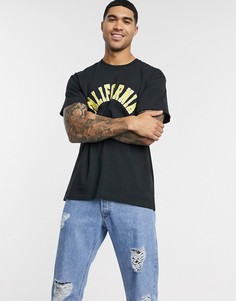 Черная футболка в стиле oversized с надписью "California" New Look-Черный