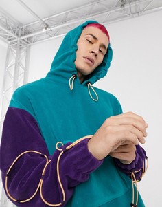 Худи из флиса колор блок в стиле oversized от комплекта с отделкой ASOS DESIGN-Черный