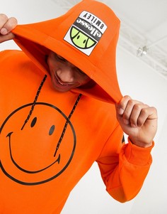 Неоново-оранжевый худи с логотипом ellesse x Smiley Arceri