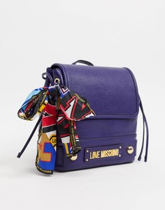 Темно-синий рюкзак с платком Love Moschino