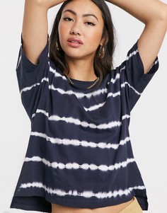 Футболка с принтом тай-дай Only-Темно-синий