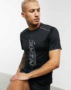 Черная футболка с логотипом Nike Running Miler-Черный