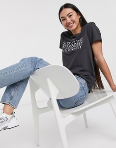 Футболка с надписью "Saturday" Only-Черный