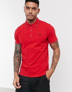 Красное поло с окантовкой HUGO Dinoso202-Красный