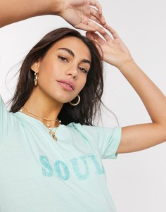Футболка с надписью "soul" b.Young-Зеленый
