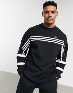 Черный свитшот с 3 полосками adidas Originals