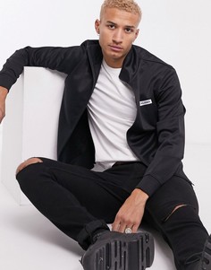 Черная трикотажная куртка на молнии с логотипом Jack & Jones Core-Черный