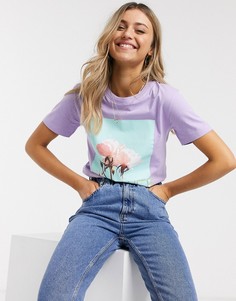 Свободная футболка с фотопринтом Brave Soul-Фиолетовый