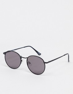 Круглые солнцезащитные очки в металлической оправе ASOS DESIGN-Черный