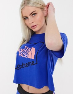 Синяя короткая футболка The North Face Extreme-Розовый