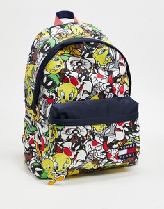 Темно-синий рюкзак с принтом и логотипом Tommy Jeans x Looney Tunes