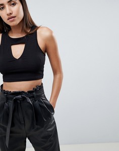 Кроп-топ с вырезом ASOS DESIGN-Черный