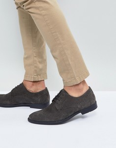 Серые замшевые броги ASOS-Серый