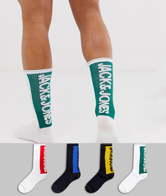 Набор из 4 пар носков с логотипом Jack & Jones-Мульти