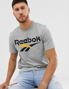 Серая футболка с логотипом Reebok-Серый