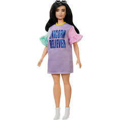 Кукла Barbie "Игра с модой" Брюнетка в платье с принтом Mattel