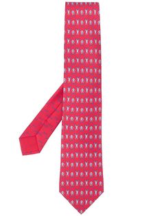 Hermès галстук с контрастным принтом