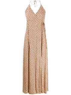 GANNI платье на тонких бретелях с принтом