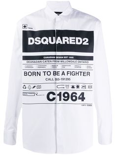 Dsquared2 рубашка с принтом и длинными рукавами