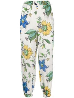 Tory Burch брюки с цветочным принтом
