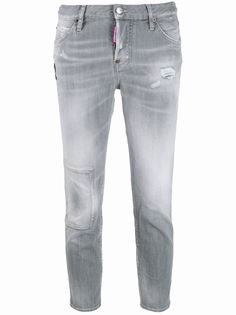 Dsquared2 укороченные джинсы с выцветшим эффектом
