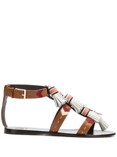 Tory Burch сандалии с ремешками и кисточками
