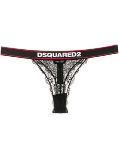 Dsquared2 трусы-стринги с логотипом на поясе