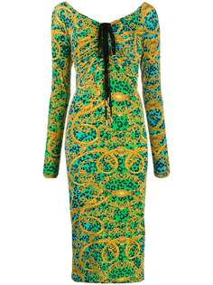 Versace Jeans Couture платье со сборками и принтом