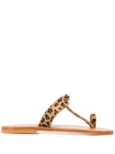 K. Jacques сандалии с открытым носком и леопардовым принтом